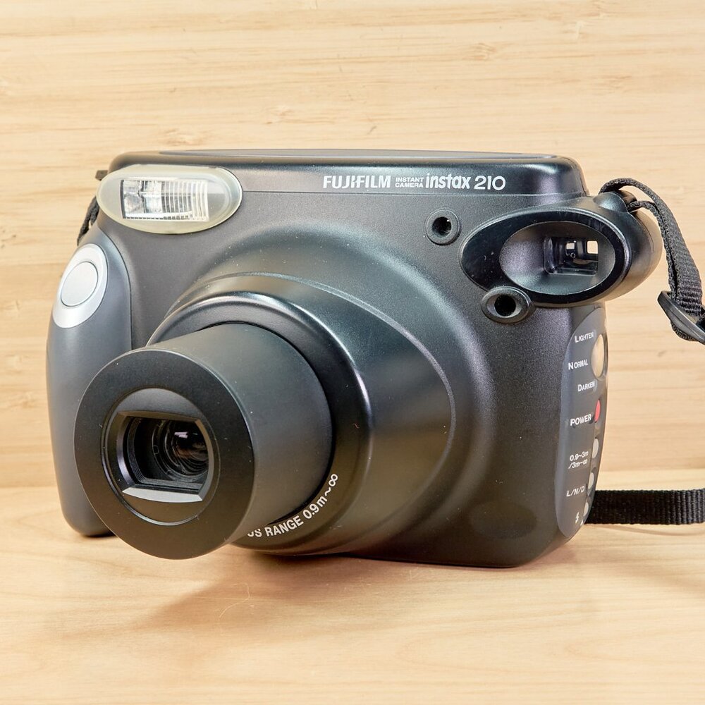 Fujifilm Instax 210 Wide Instant Film Camera Black 95mm Lens Tested Works